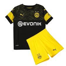 18-19 Borussia Dortmund Away Children Soccer Jersey Kit Shirt + Shorts
